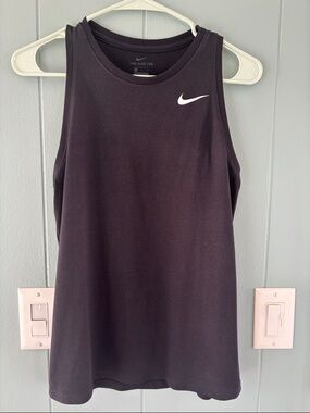 Nike Women's Black Tank Top with White Swoosh